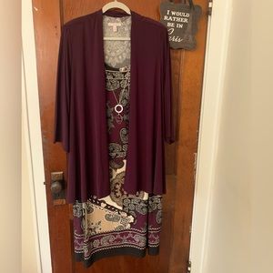 Dress with Attached Jacket and Necklace